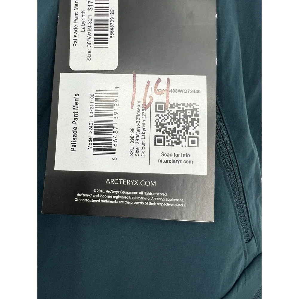 NEW Arc'teryx Palisade Pants Men's‎ 38x32 Green (Labyrinth) Softshell Brand New